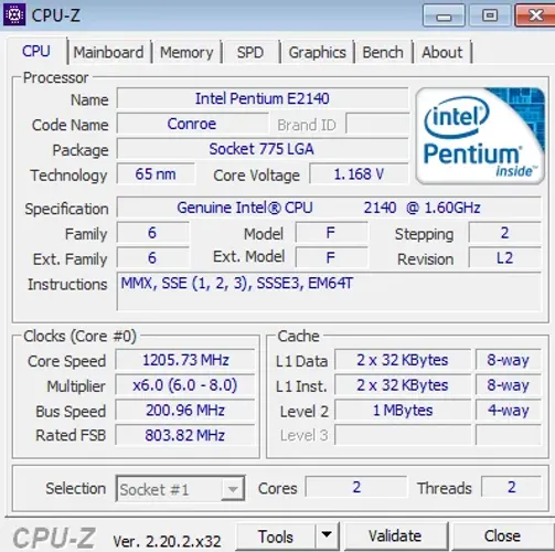 Kit LGA775 Gigabyte GA-VM900M Rev 2.0 + Pentium E2140 + 2GB DDR2