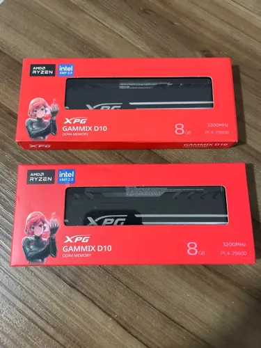 RAM XPG Gammix D10, 8GB, 3200MHz, DDR4 (modelo Black).