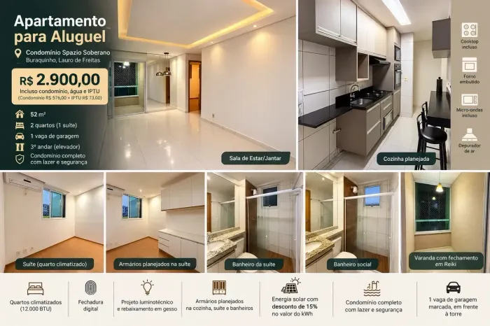 Apartamento para locação com 2 quartos em Buraquinho, Lauro de Freitas