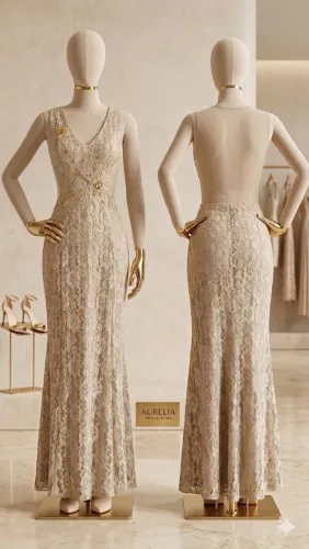 Vestido de renda e tule