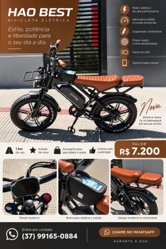 Bicicleta Elétrica HAO Best - Nova - Apenas 1 km de Uso
