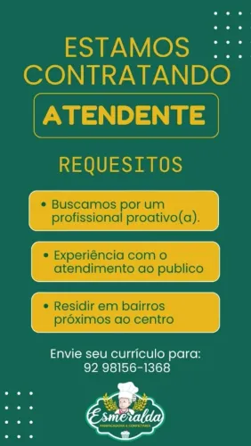 ATENDENTE DE PADARIA