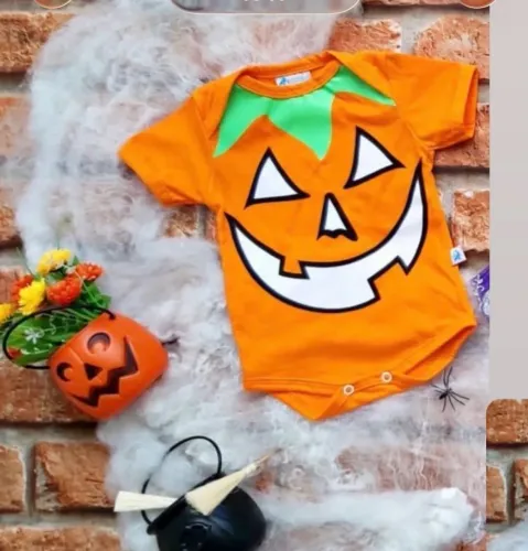 Body bebê abóbora Halloween