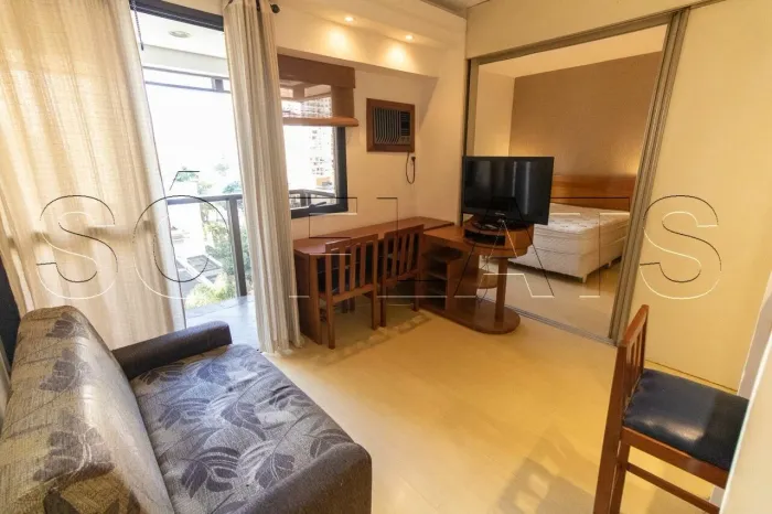 Flat QI Intellinge próximo ao Parque do Ibirapuera disponível para locação com excelente c