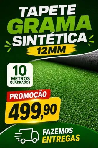 Tapete GRAMA SINTÉTICA 12MM Total 10 metros quadrados 499.90 fazemos entregas