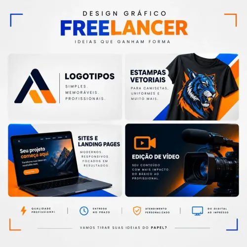 Designer gráfico profissional artes, logos, sites e edição de vídeo