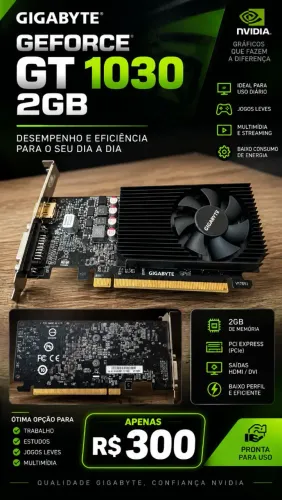 Placa de Vídeo Gigabyte NVIDIA GeForce GT 1030 2GB