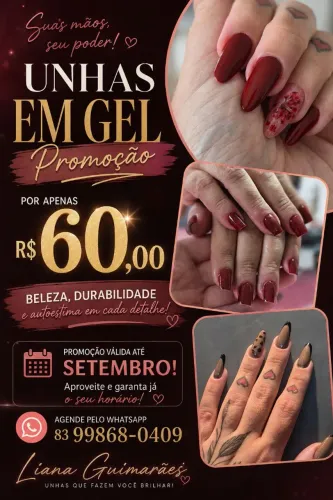 Unha em gel por R$60,00