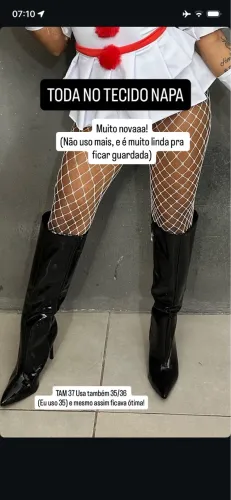 Bota salto alto COURO NAPA usada apenas 2 vezes