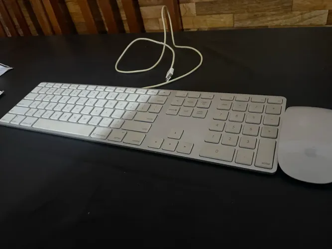Teclado Apple Magic Keyboard A1243 Com Fio Usb Prata/branco