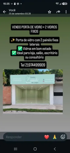 2 vidros fixo e uma porta de correr