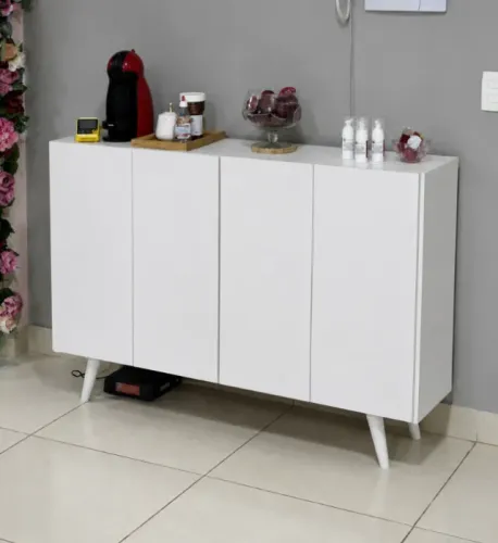 Buffet Branco 4 Portas com Prateleiras - Usado