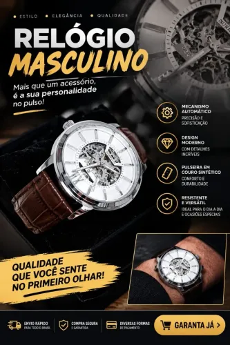 Relógio MONTE CARLO MASCULINO PULSEIRA DE COURO