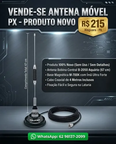 ANTENA MÓVEL PX B-2050 + SUPORTE MAGNÉTICO M-700K (PRODUTO NOVO)