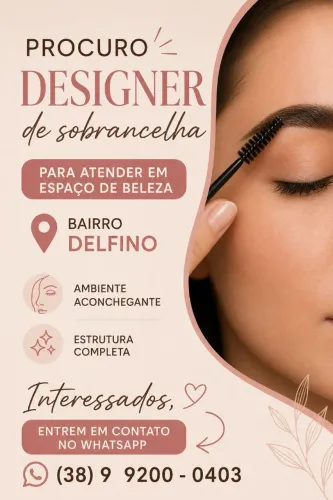 Vaga para design de sobrancelha