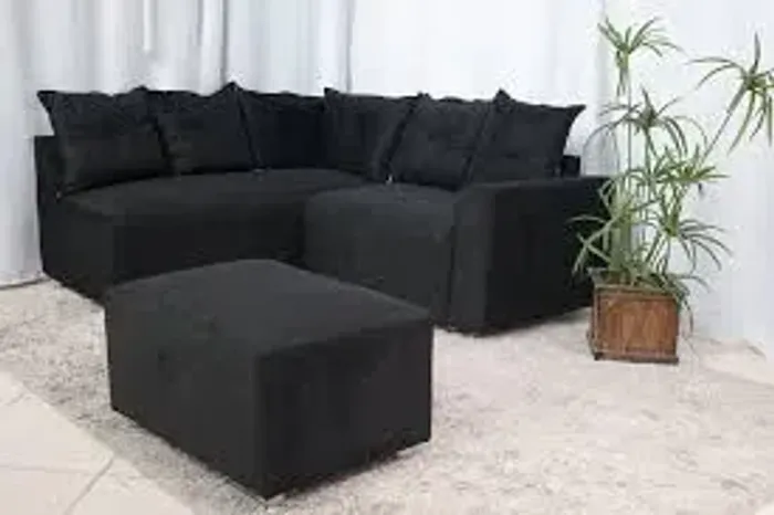 Sofá de canto com puff novo lacrado