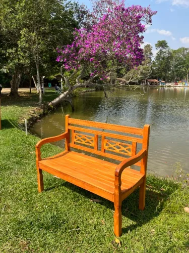 Compartilhar Banco Namoradeira 120cm Madeira Rustica