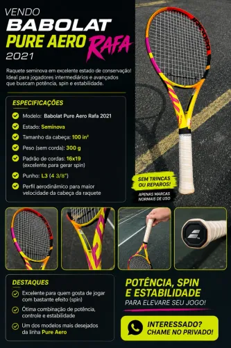 Raquete de Tênis Babolat Pure Aero Rafa