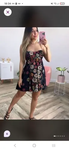 Vestido curto Farm jardim de margaridas G - usado 1x