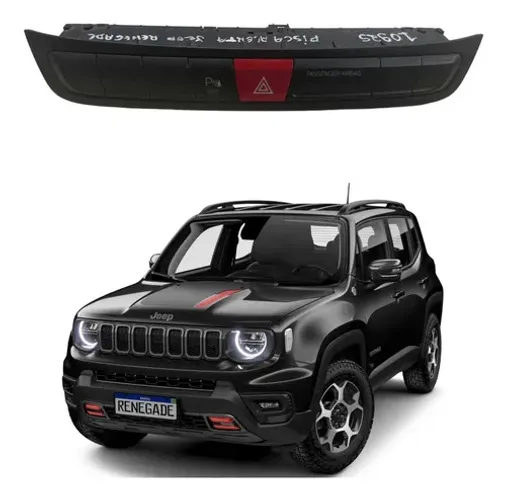 Botão Pisca Alerta Painel Jeep Renegade 2015 2016 2017 2018 Preto