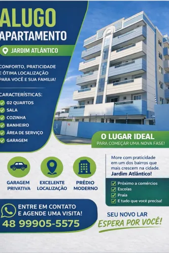 PROMOÇÃO!!! LOCAÇÃO ALUGUEL APARTAMENTO 2 QUARTOS JARDIM ATLÂNTICO FLORIANÓPOLIS FLORIPA