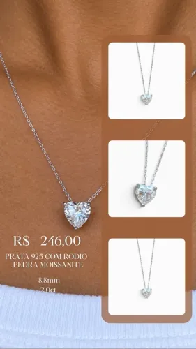 Colar em prata 925 com pedra de MOISSANITE