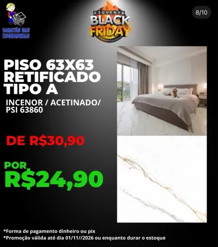 PISO TIPO A 63x63 RETIFICADO - OPORTUNIDADE!!!