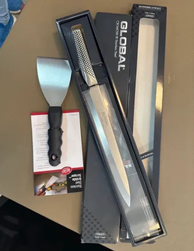 Faca importada Global com espátula para sushi sashimi