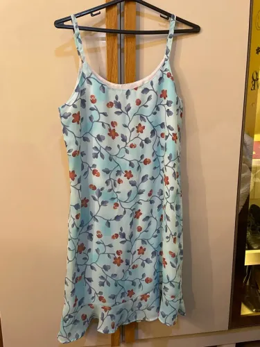 Vestido curto estampado azul M