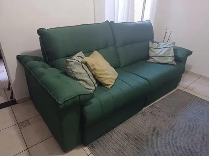 Sofá retrátil em linho - 3 lugares