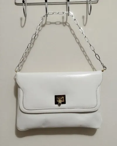 bolsa clutch branca couro legítimo dior