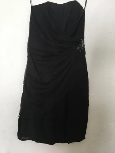 vestido festa tomara que caia preto