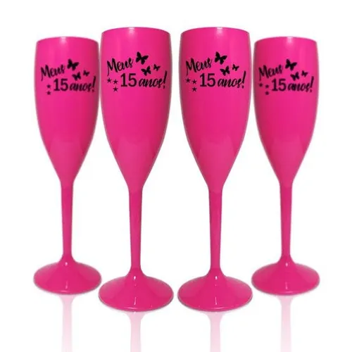 Taça de champanhe acrílico personalizada 