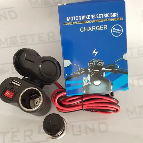 Suporte, para moto com usb , mais acendedor de cigarros. Novo.