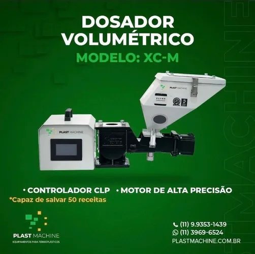 XCM-12 - ALIMENTADOR COM DOSADOR VOLUMÉTRICO DE AÇO INOX PARA MATERIAL TERMOPLÁTICOS