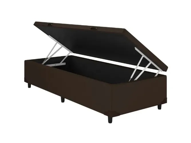 Base Solteiro Baú Classic Marrom Até 12x - Frete Grátis