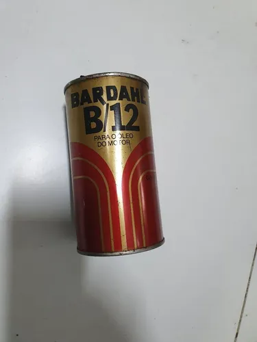 Antiguidade enfeite lata oleo antiga bardall b12