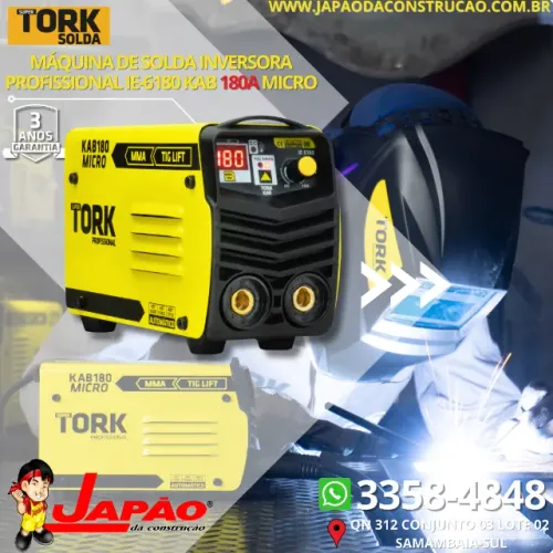 Máquina de Solda Inversora Profissional 180A KAB IE-6180 3 Anos de Garantia