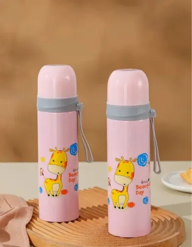 Garrafa Térmica Infantil Copo com Bico Silicone Macio - Dinossauros - 350ml