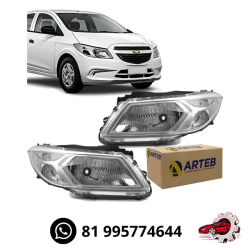 Par Farol Onix / Prisma Cromado Original Arteb  2012 13 2014 2015 2016