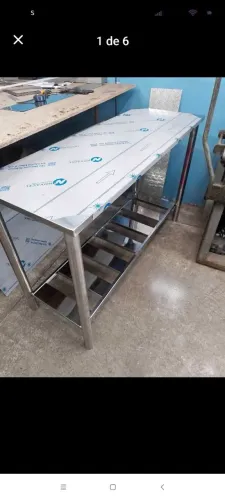 Mesa de aço inox para comércio