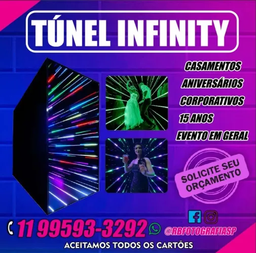 Túnel de led infinity para festas e eventos 