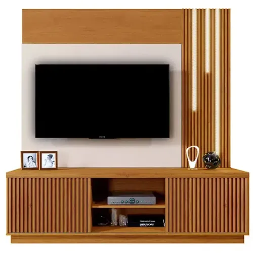 Estante Siena Home para TV até 59 Polegadas 2 Portas com LED Mavaular 1,80