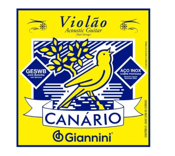 Encordoamento Canário Geswb Para Violão Aço Com Bolinha
