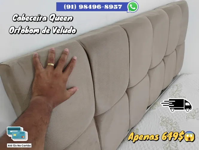 Cabeceira Queen Ortobom de Veludo