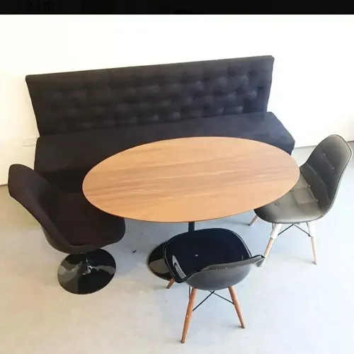 Fabricamos mesa saarinen tulipa + tampo oval 1.40x0.80 freijó 