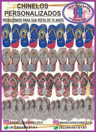 chinelo personalizado para 15 anos