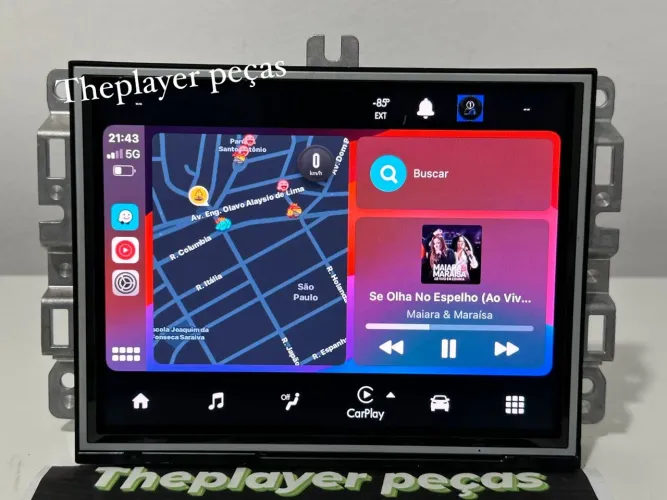 Multimídia Fiat Toro c/ Apple CarPlay sem cabo 