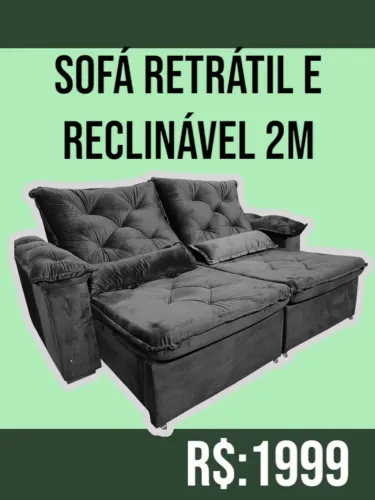 Sofá retrátil reclinável 2 m e 20