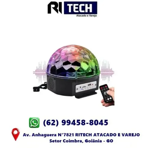 Globo De Luz Led Giratorio Festa Balada Bluetooth Mp3 Usb